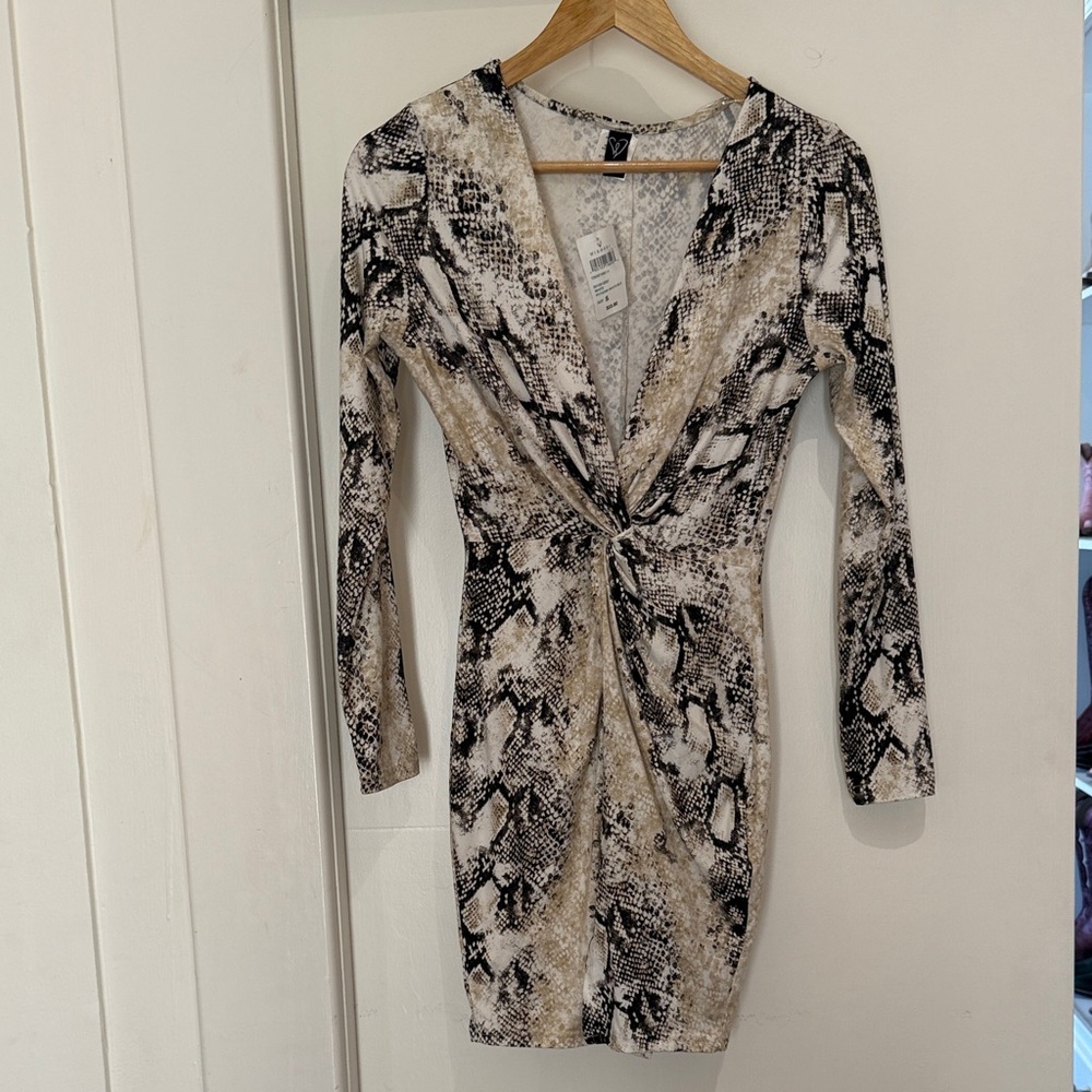 Windsor Snakeskin Long Sleeve Dress